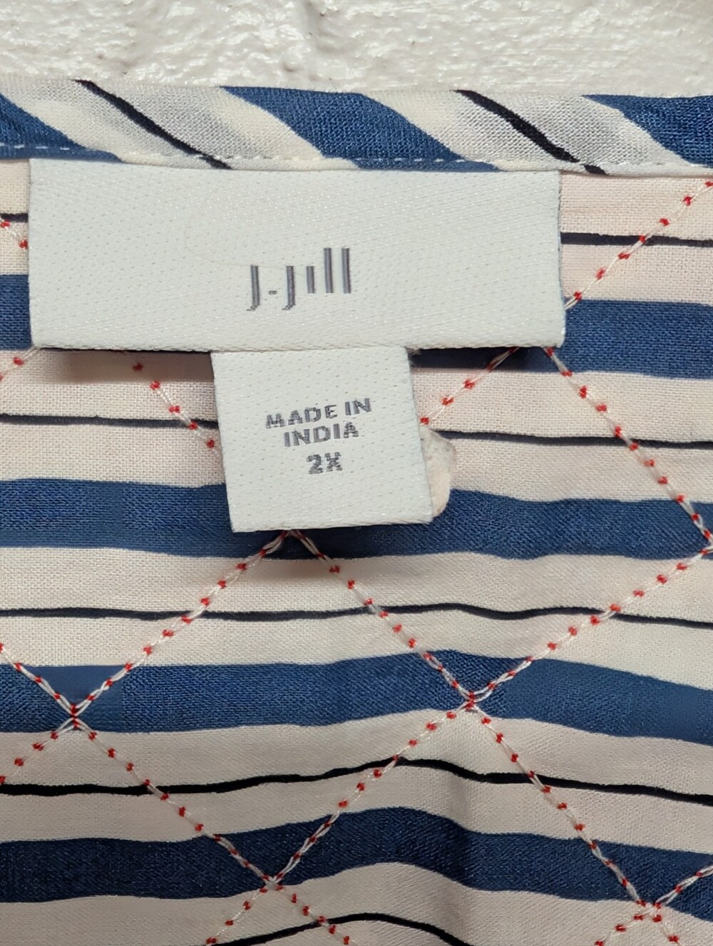 J. JILL Quilted Jacket Red White Blue (Women's 2X) - Picture 4 of 7